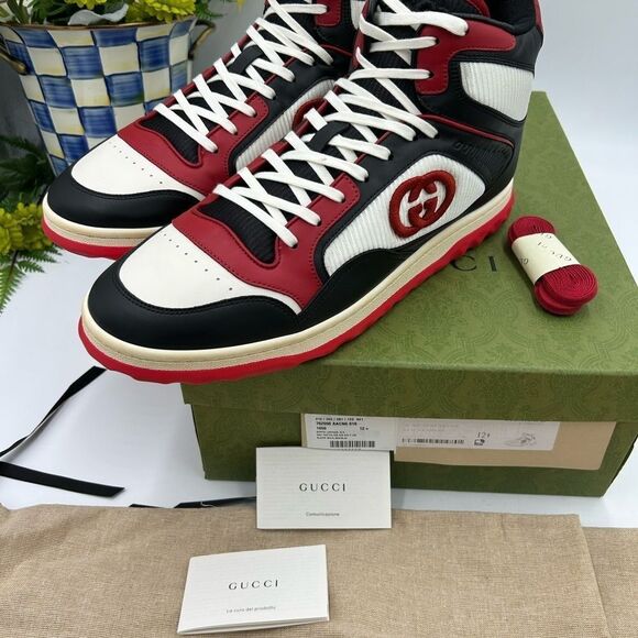 Men’s Gucci Mac 80 leather high top sneaker size 12.5 made in Italy - Picture 12 of 12